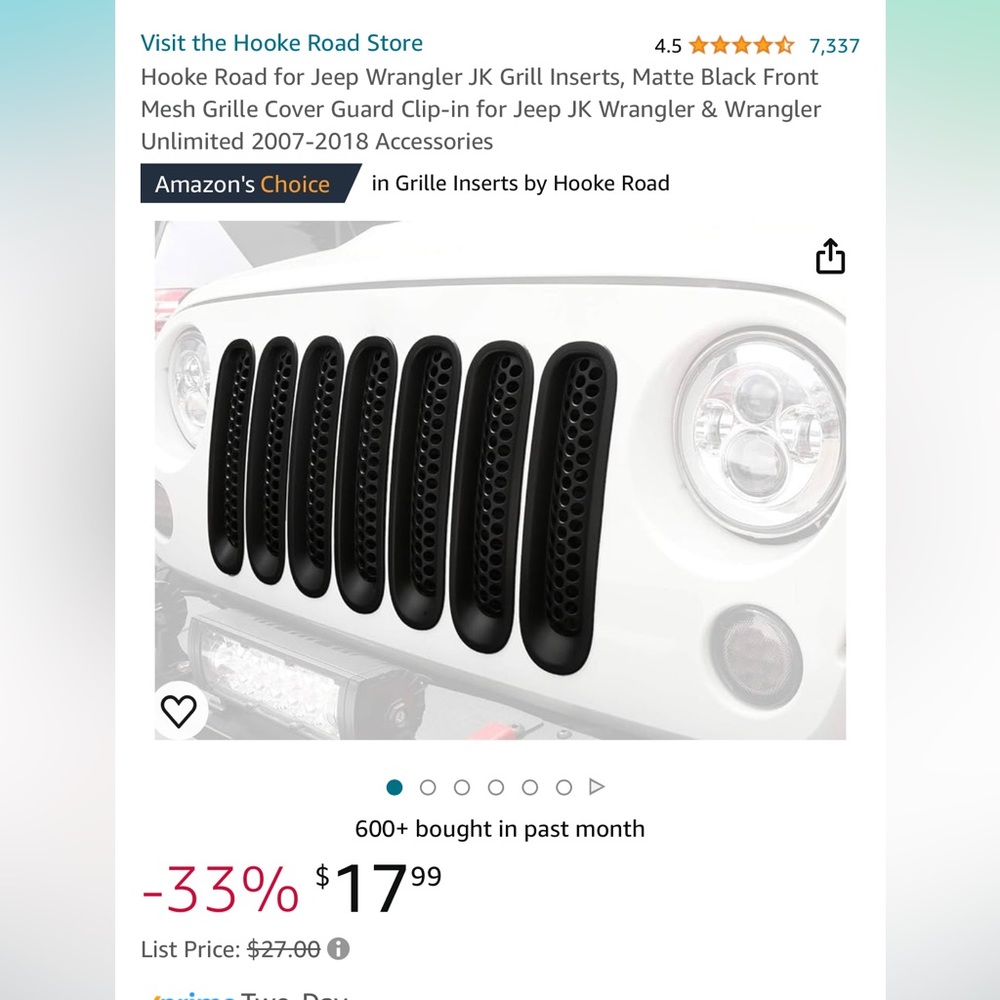 Black Jeep Grill Inserts